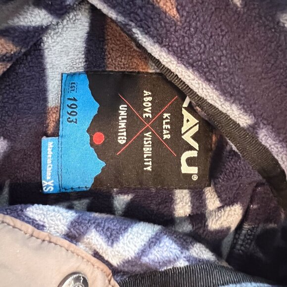 Kavu Teannawa Fleece Pullover Ink Arcade Aztec design Extra Small - Picture 6 of 9